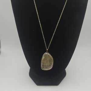 Rutilated Quartz Sterling Silver Pendant Necklace